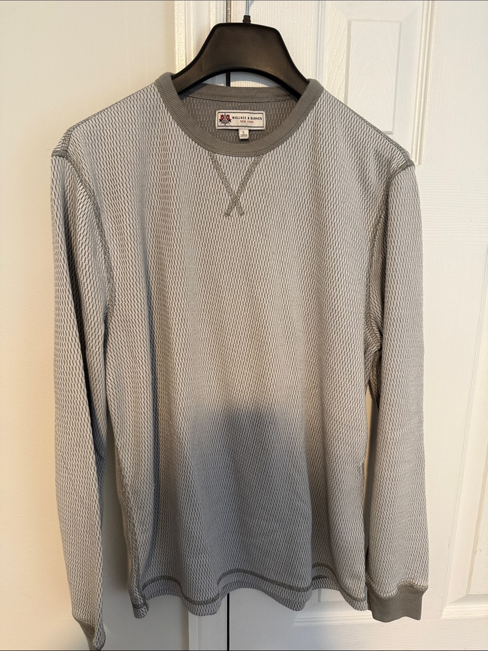J. Crew Wallace & Barnes Gray Thermal Crewneck L